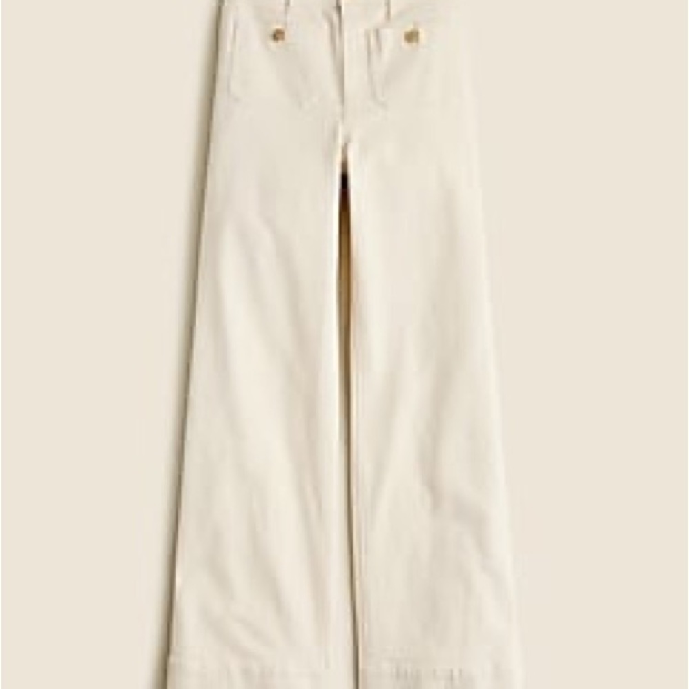 J Crew Sailor denim trouser in ecru, worn once